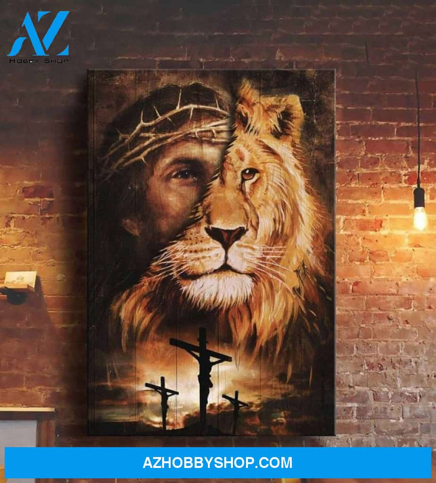 Custom Canvas Jesus And Lion - Amazing Combination Canvas Jesus Canvas, Lion Canvas, God Canvas, Christian Canvas