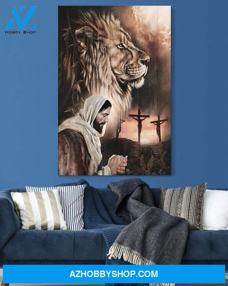 Custom Canvas Jesus And Lion God Jesus Thanksgiving Gift Christmas Gifts 2021