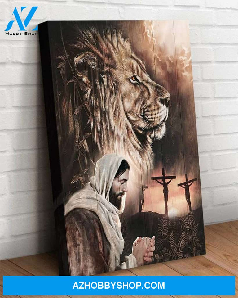 Custom Canvas Jesus And Lion God Jesus Thanksgiving Gift Christmas Gifts 2021