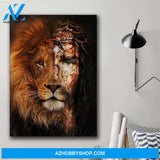 Custom Canvas Jesus And Lion Portrait Canvas, Half Jesus Half Lion