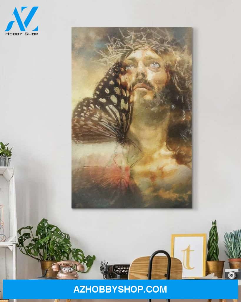 Custom Canvas Jesus & Butterfly Vertical Poster, Canvas