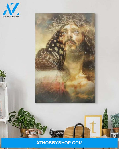 Custom Canvas Jesus & Butterfly Vertical Poster, Canvas