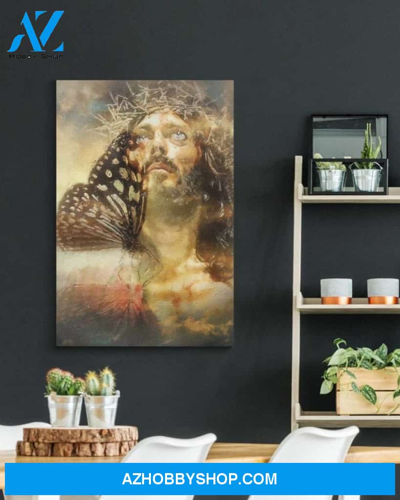 Custom Canvas Jesus & Butterfly Vertical Poster, Canvas