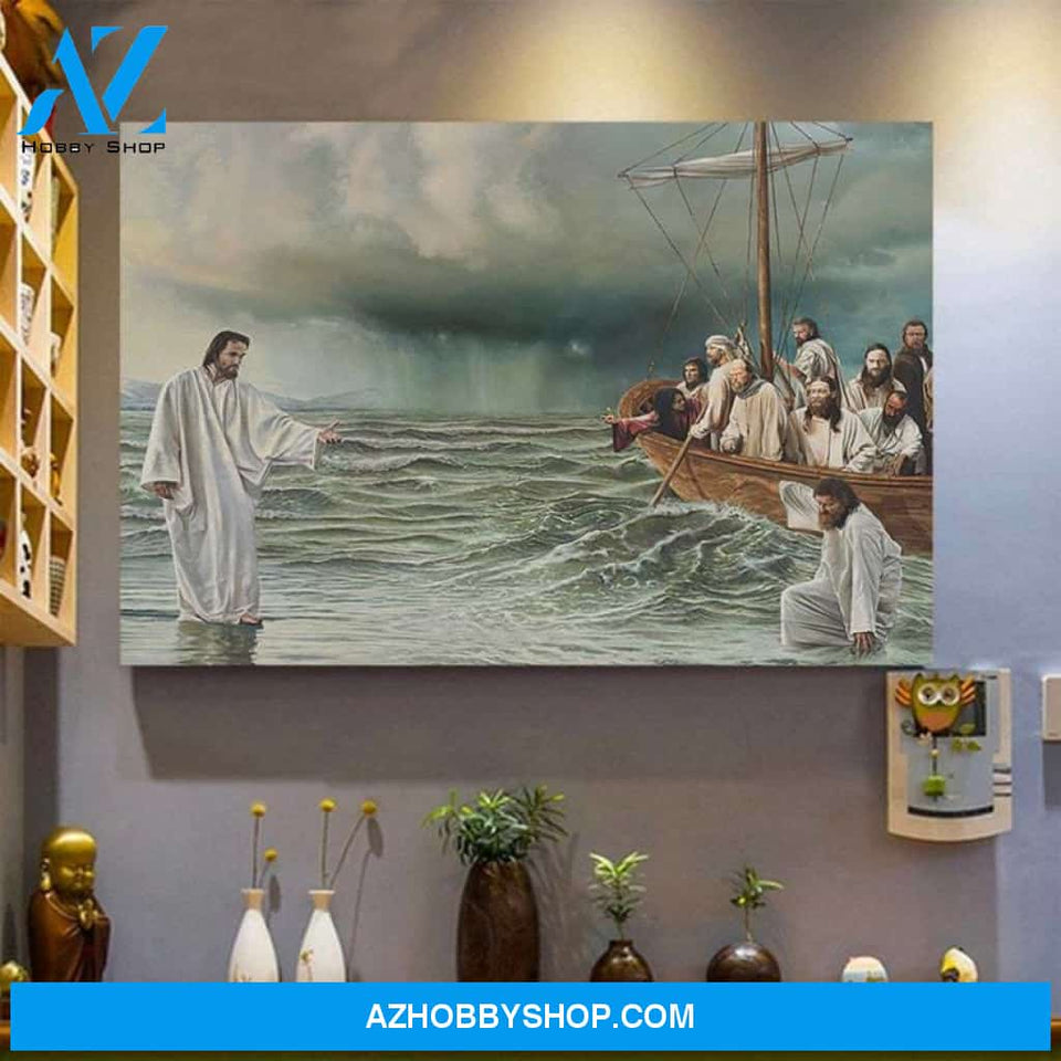 Custom Canvas Jesus Christ Walking On Water Canvas