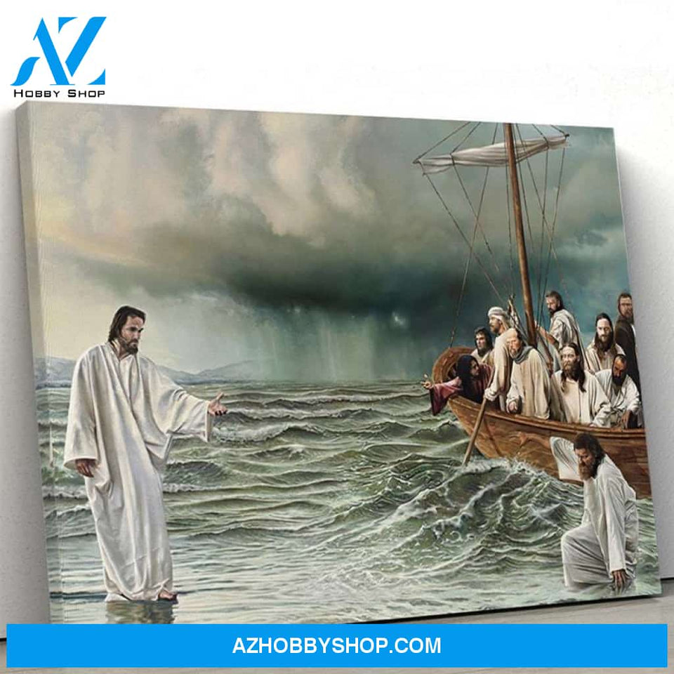 Custom Canvas Jesus Christ Walking On Water Canvas