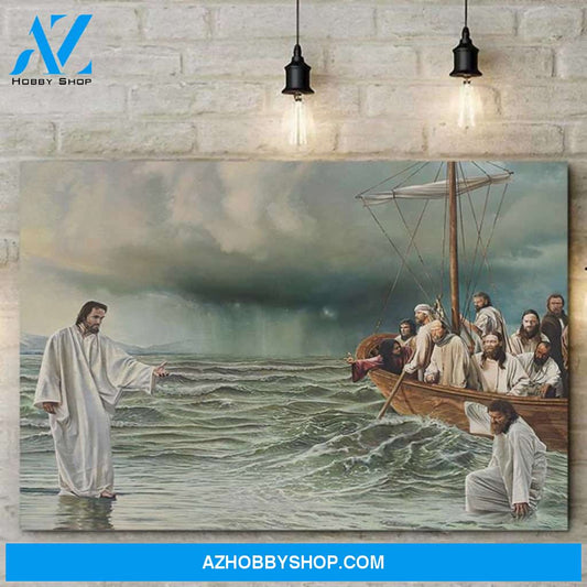Custom Canvas Jesus Christ Walking On Water Canvas