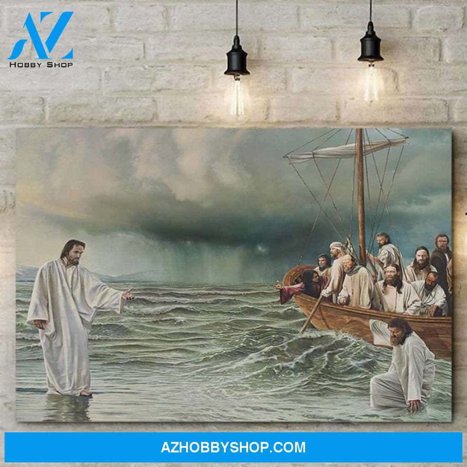 Custom Canvas Jesus Christ Walking On Water Canvas