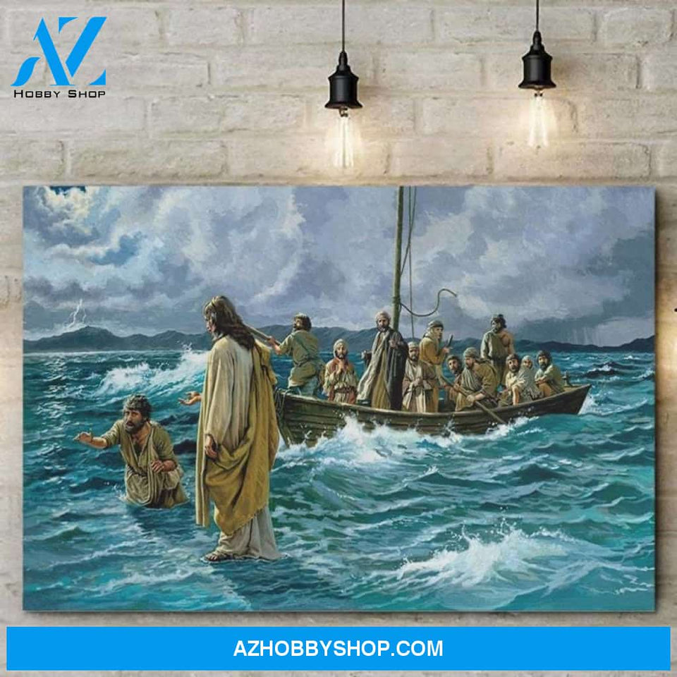 Custom Canvas Jesus Christ Walking On Water Jesus God Canvas, Hot Christmas Gifts 2021