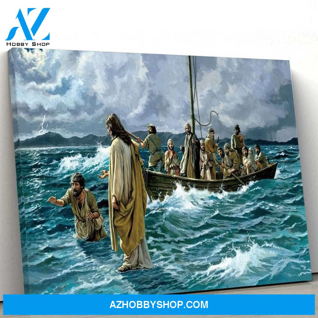 Custom Canvas Jesus Christ Walking On Water Jesus God Canvas, Hot Christmas Gifts 2021