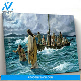 Custom Canvas Jesus Christ Walking On Water Jesus God Canvas, Hot Christmas Gifts 2021