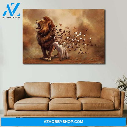 Custom Canvas Jesus Dove, Lion And Lamb The Perfect Combination Lion And Lamb The Perfect Combination