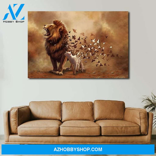Custom Canvas Jesus Dove, Lion And Lamb The Perfect Combination Lion And Lamb The Perfect Combination