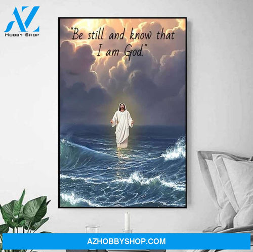 Custom Canvas Jesus canvas gift for christian, Jesus Christ Religious wall decor, Be still and know that I am God