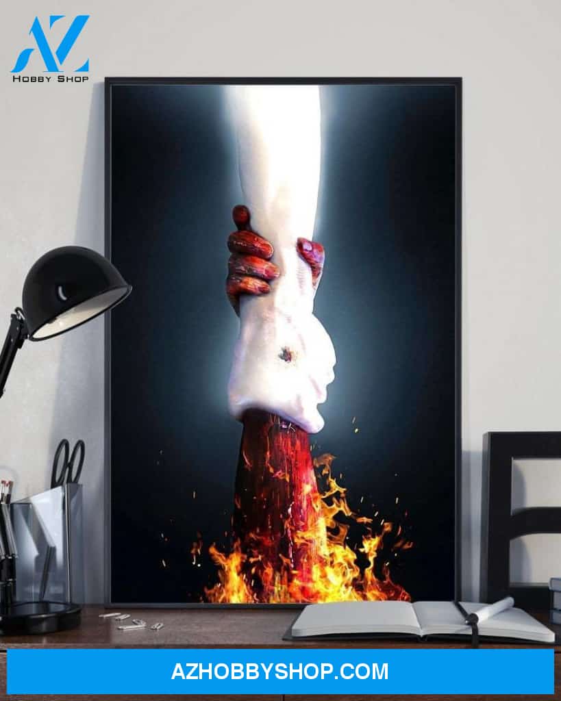 Custom Canvas Jesus Give Me Your Hand - Fire Canvas