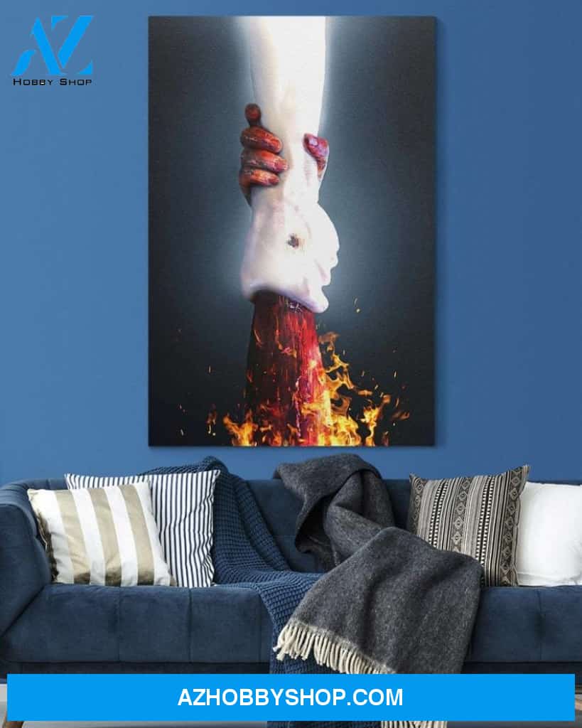 Custom Canvas Jesus Give Me Your Hand - Fire Canvas
