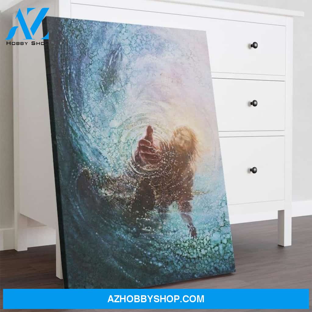 Custom Canvas Jesus Canvas - Jesus Give Me Your Hand Water Ocean