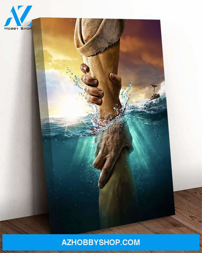 Custom Canvas Jesus Give Me Your Hand Water Ocean Canvas
