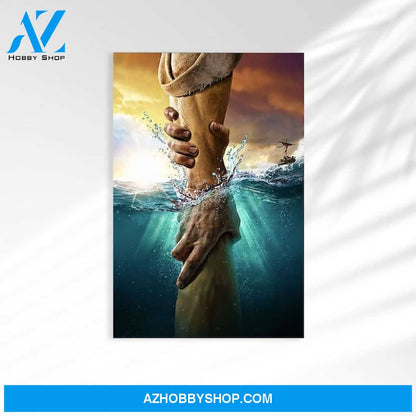 Custom Canvas Jesus Give Me Your Hand Water Ocean Canvas