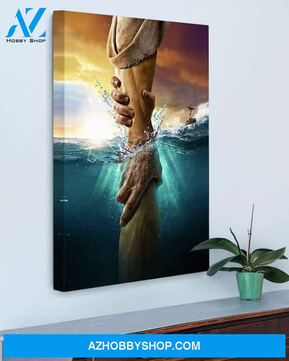 Custom Canvas Jesus Give Me Your Hand Water Ocean Canvas