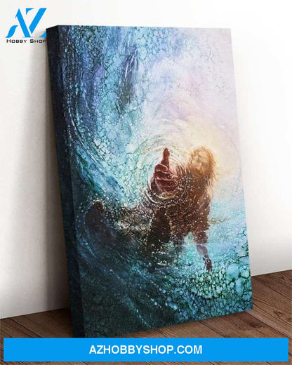 Custom Canvas Jesus Canvas - Jesus Give Me Your Hand Water Ocean