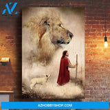 Custom Canvas Jesus, Lion and Lamb - Beautiful Wall Art Thanksgiving Gift Christmas Gifts 2021