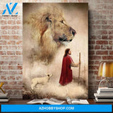 Custom Canvas Jesus, Lion and Lamb - Beautiful Wall Art Thanksgiving Gift Christmas Gifts 2021