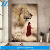 Custom Canvas Jesus, Lion and Lamb - Beautiful Wall Art Thanksgiving Gift Christmas Gifts 2021