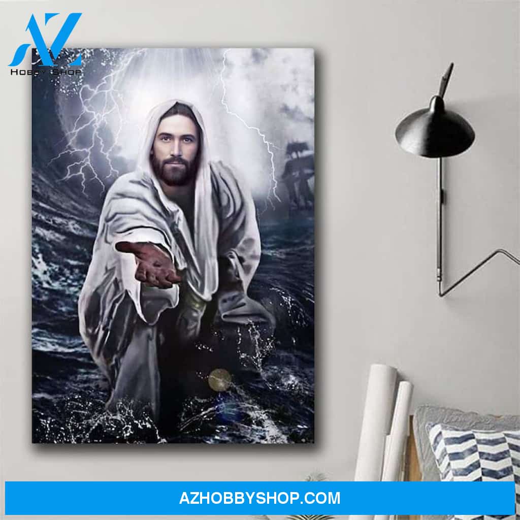 Custom Canvas Jesus Reaching Hand Canvas, Come Follow Me