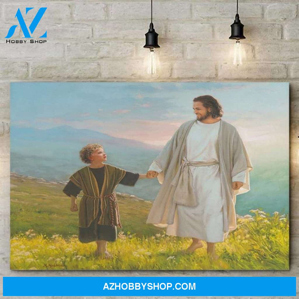 Custom Canvas Jesus Walk Beside Me Canvas