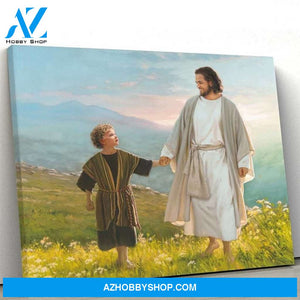 Custom Canvas Jesus Walk Beside Me Canvas