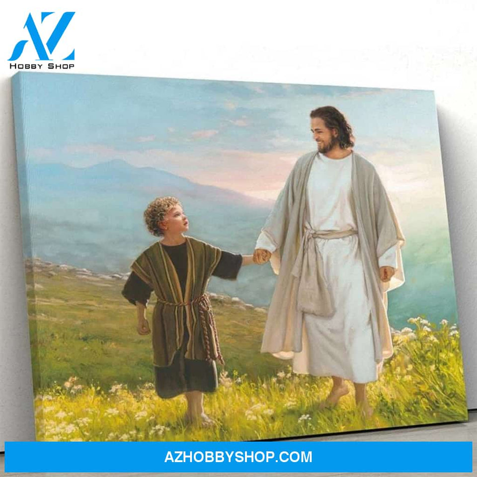 Custom Canvas Jesus Walk Beside Me Canvas