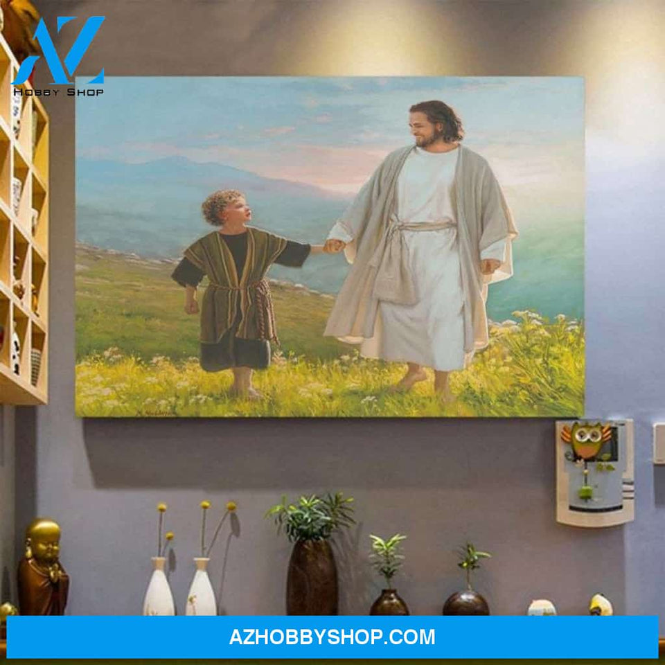 Custom Canvas Jesus Walk Beside Me Canvas