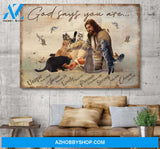 Custom Canvas Jesus With Cats God Says You Are Landscape Canvas, Hot Christmas Gifts 2021