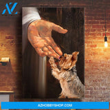 Custom Canvas Jesus - Yorkshire Terrier In The Hand Of God - Dog Canvas Wall Decor Thanksgiving Gift Christmas Gifts 2021