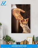 Custom Canvas Jesus - Yorkshire Terrier In The Hand Of God - Dog Canvas Wall Decor Thanksgiving Gift Christmas Gifts 2021