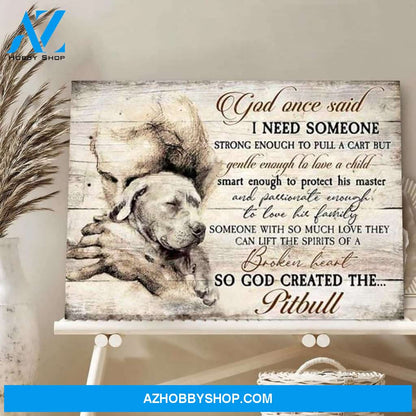 Custom Canvas Jesus's hug, God's Hug for Pitbull