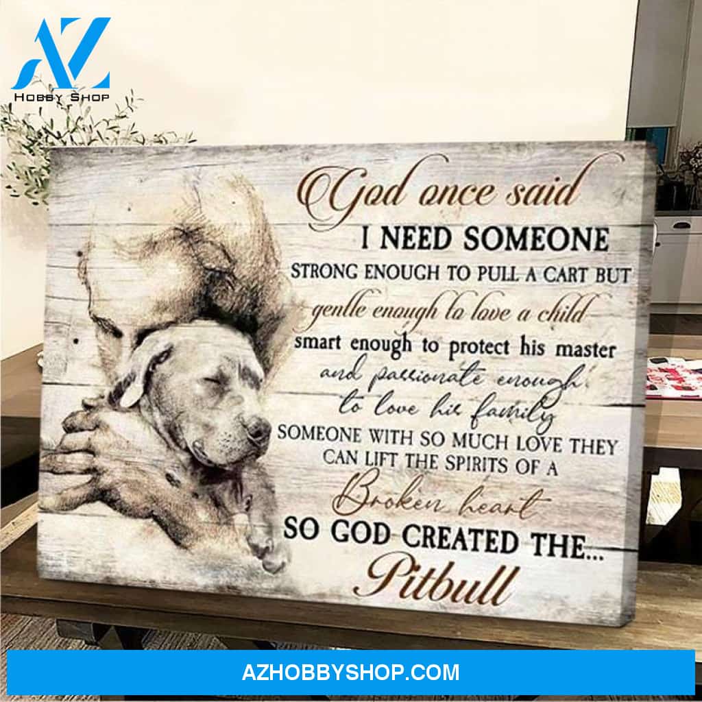 Custom Canvas Jesus's hug, God's Hug for Pitbull