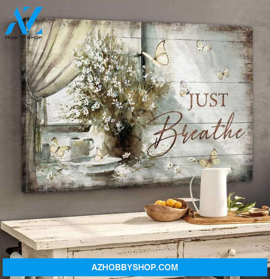 Custom Canvas Just Breathe - Canvas, Jesus Canvas, Wall Art Decor,Home Decor, God canvas, Jesus Vintage Canvas