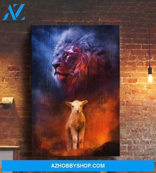 Custom Canvas Lion and Lamb Canvas, Jesus Canvas