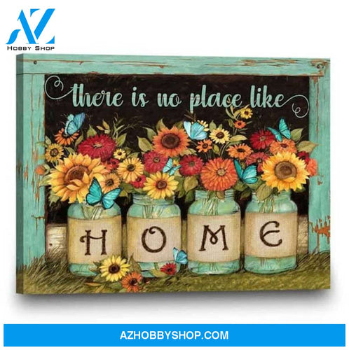 Custom Canvas Painting Butterfly and Sunflower Wall Art Decor Perfect Gift For Friends Family And Your Spaces There Is No Place Like Home Canvas