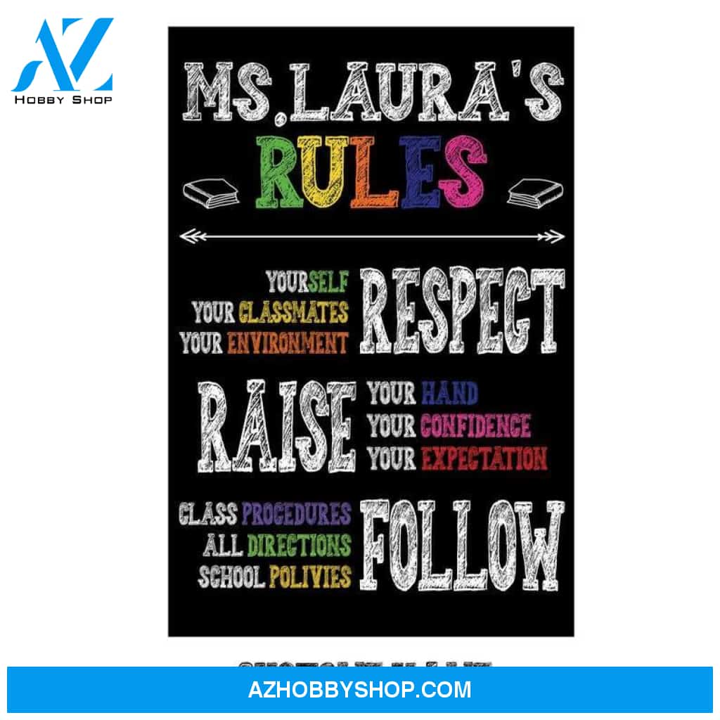 Custom Canvas Personalized Classroom Rules, Teacher Gift for Elementary, Middle, or High School, Classroom Sign, School Signs