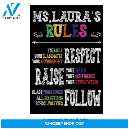 Custom Canvas Personalized Classroom Rules, Teacher Gift for Elementary, Middle, or High School, Classroom Sign, School Signs
