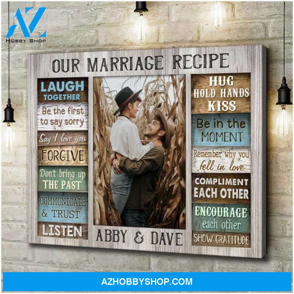 Custom Canvas Personalized Custom Couple Canvas Our Marriage Recipe