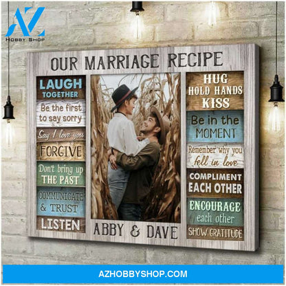 Custom Canvas Personalized Custom Couple Canvas Our Marriage Recipe