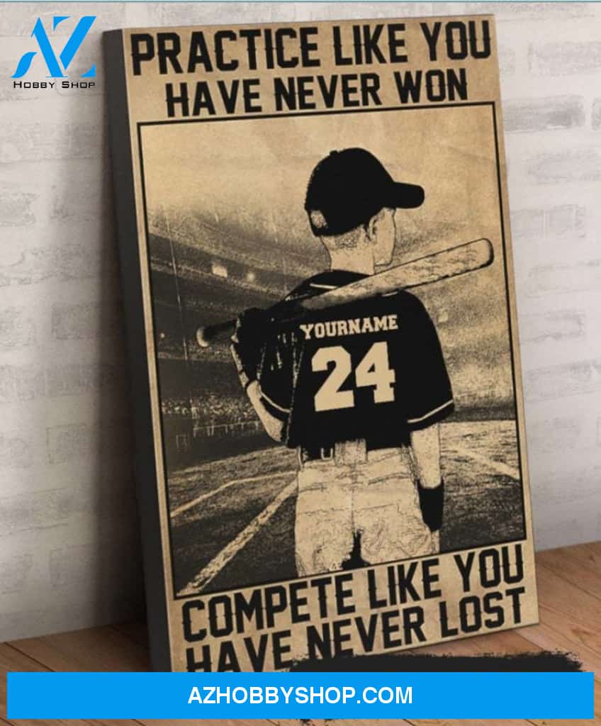 Custom Canvas Personalized Canvas for boys play baseball