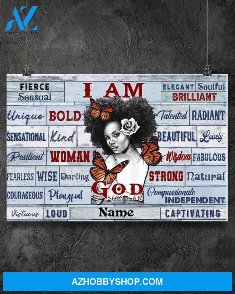 Custom Canvas Personalized Gift God Says I Am Strong, Bold, Woman, Enough, Strong, Amazing, Girl Butterfly, Wall Art Decor