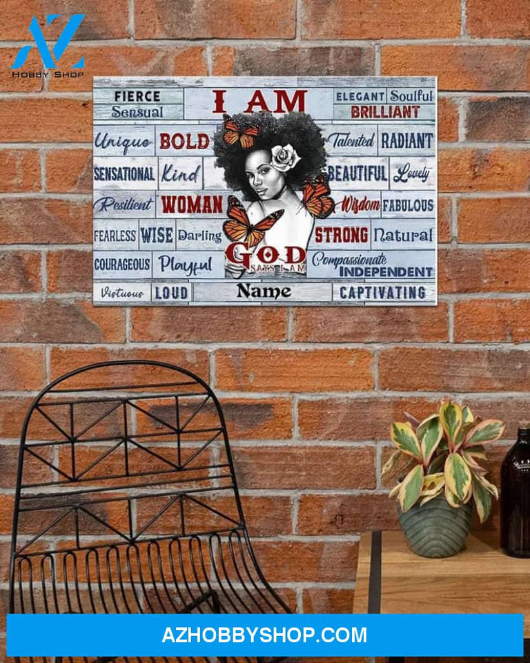 Custom Canvas Personalized Gift God Says I Am Strong, Bold, Woman, Enough, Strong, Amazing, Girl Butterfly, Wall Art Decor