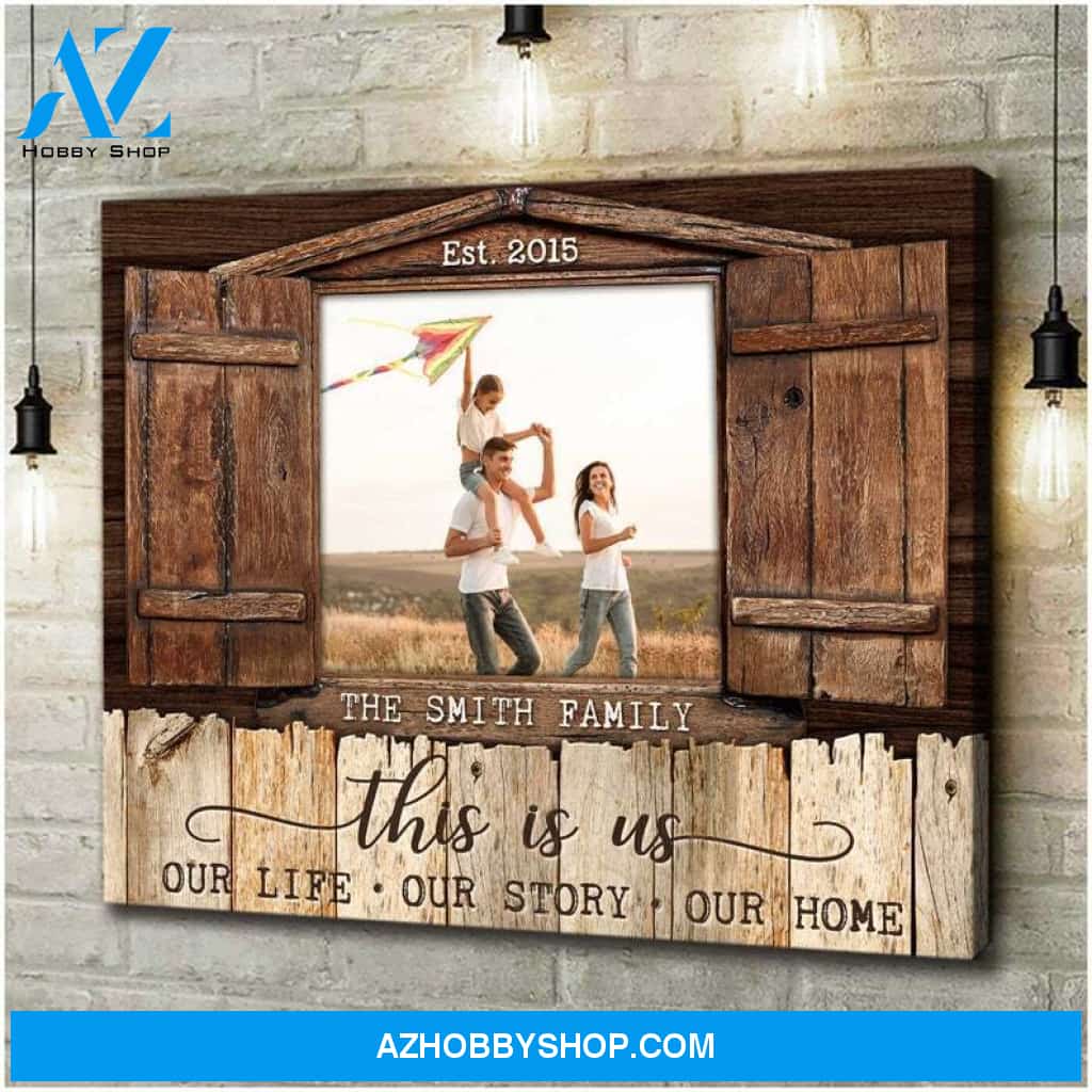 Custom Canvas Personalized Gift This Is Us Custom Family Portrait From Photo Home Decor Custom Name And Year