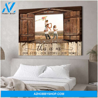 Custom Canvas Personalized Gift This Is Us Custom Family Portrait From Photo Home Decor Custom Name And Year