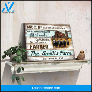 Custom Canvas Personalized Gifts Farmhouse Prints Wall Decor Angus Cow So God made a farmer Ohcanvas